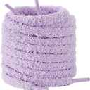 2 x UamGlsob Fuzzy Shoe Laces for Sneakers, 2/5"(10mm) Cute Wide Thick Plush Soft Fluffy Shoelace Strings for Trainers & Canvas (Purple)