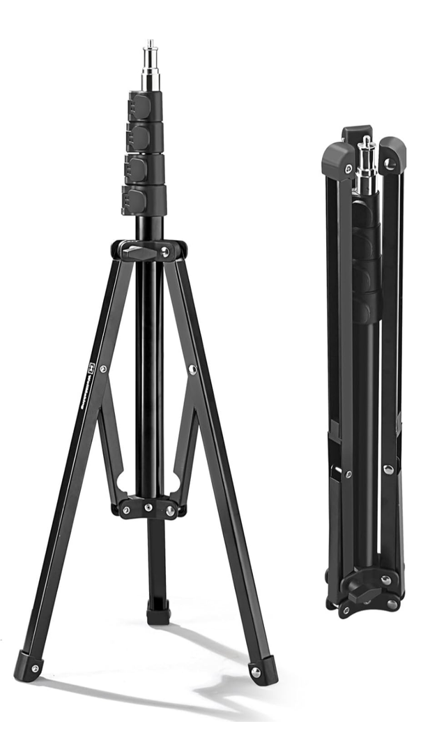 WELLMAKING Light Stand, 72 inches led Light Stand Reverse Folding Light Tripod for Photography, Portable Light Tripod, Reflector Stand Suitable for Streaming, vlog, YouTube