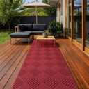 Runner Rugs 2FTx6FT Indoor Outdoor Hallway Runner Rubber Backing Non-Slip Carpet Washable Area Rugs Custom Sizes for Entryway Kitchen Bathroom Laundry Room Balcony Patio Red