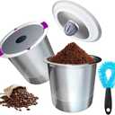 2 x 2 Pack Reusable K Cups for Keurig, Stainless Steel Coffee Pod, K Cup Reusable Coffee Pods With Cleaning Brush, Save Pods for Keurig Machine