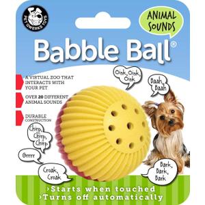 Pet Qwerks Animal Sounds Babble Ball - Chew Dog Toy - Small