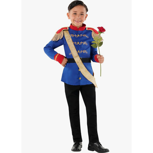 Morph Prince Costume For Boys, Prince Charming Character Outfit, Royal Dress Up for Kids Halloween Costume, Size M