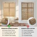 Bamboo Blinds for Interior Windows, Custom Bamboo Shades | Roller Shades for Indoor Window and Outdoor Patio, Easy to Install for Decks, Porches & Backyards, 35"W x 72"H