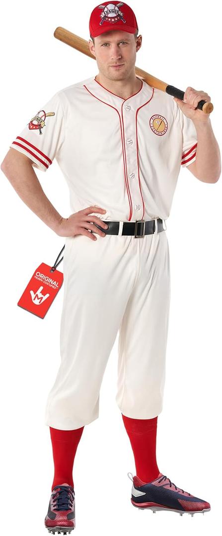 Morph Adult Baseball Costume Men League Coach Outfit Baseball Halloween Costumes For Men (Medium)