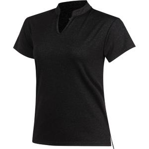 Women Golf Tennis Shirts,Athletic Women T-Shirts V-Neck Tops Short Sleeve Collarless Shirts (XL)