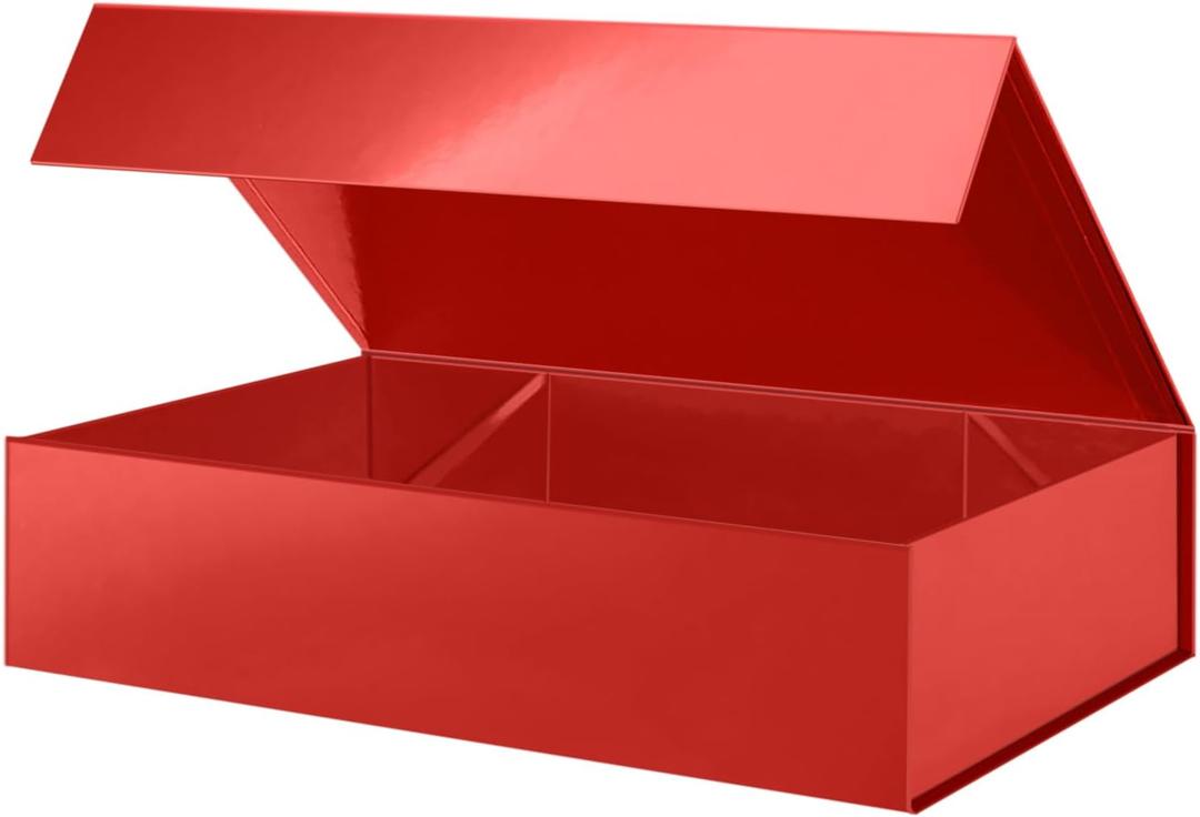 PACKHOME Extra Large Red Gift Box 17.5x11.3x4.3in with Magnetic Lid, 1 Count