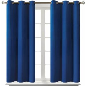 BGment Blackout Curtains for Bedroom - Grommet Thermal Insulated Room Darkening Curtains for Living Room, 38 x 45 Inch, 2 Panels, Royal Blue (38"W x 45"L (Pack of 2), Classic Blue)