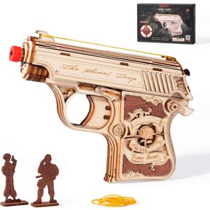 ROBOTIME Wooden Puzzles for Adults - M1906 Browning 3D Puzzle - Hobby Craft for Adults Building Set