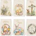 Patelai 6 Pack Easter Towels Kitchen Spring Bunny Chicken Hand Cloth Tea Towel Rooster He is Risen Cross Happy Easter Hand Dishcloth Holiday Flowers Washcloths for Spring Home Housewarming Gift (Mixed Style)