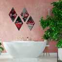 Jetec 4 Pcs Bathroom Decor Wall Art Relax Soak Unwind Breathe Wooden Sign Hanging Bathroom Decor for Bedroom Living Room Office Farmhouse Decorations(Rose)