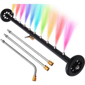 Upgrade 2-in-1 35" Dual-Function Undercarriage Pressure Washer Cleaner, Surface Cleaner for Power Pressure Washer Attachment Underbody Car Wash Water Broom with 3 Pieces Extension Wand, 4000 PSI