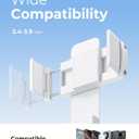 Selfie Stick for iPhone, Extended Portable Selfie Stick, Wireless Remote, Adujustable, Compact Phone Holder for Photograph, Video Recording, Streaming (White)