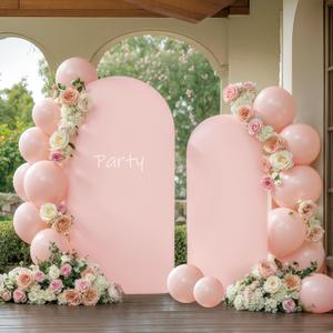 Pink Arch Cover 2 Set - 7.2 and 6ft Pink Arch Backdrop Cover Spandex Wedding Arch Stand Covers for Birthday Party Baby Shower Girls Bridal Shower Photo Balloon Arch Covers Stretchy Backdrop Background