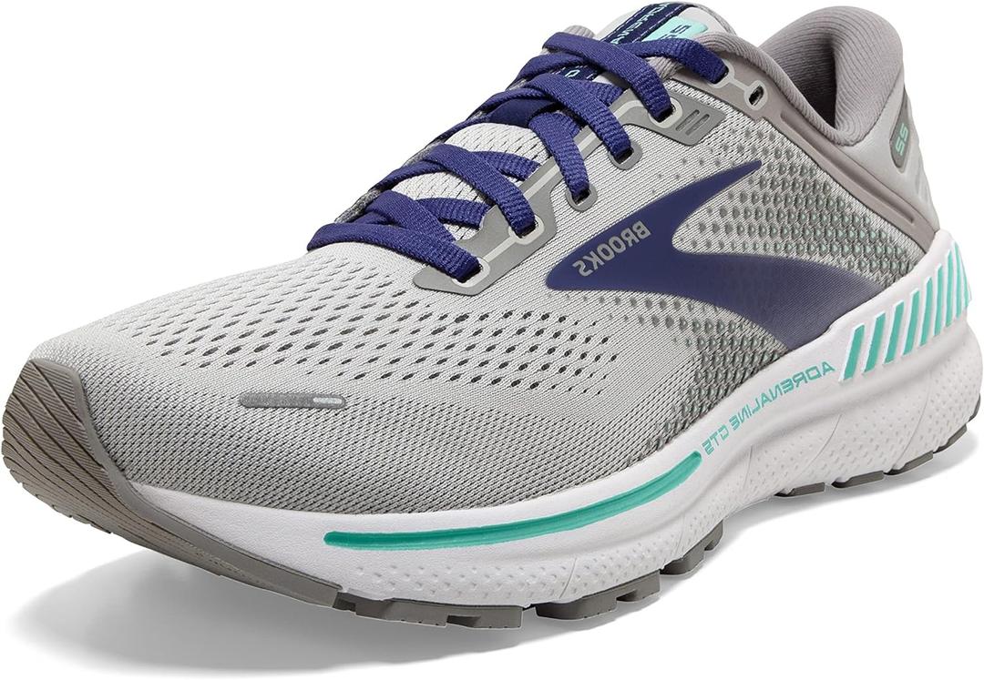Brooks Women's Adrenaline GTS 22 Supportive Running Shoe (10.5 Narrow, Alloy/Blue/Green)