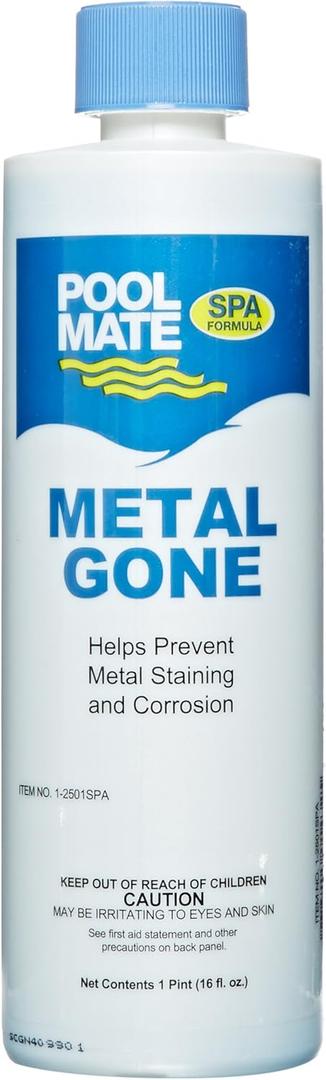 Pool Mate 1-Pint Metal Gone for Hot Tubs, Prevents Metal Staining, Made in USA