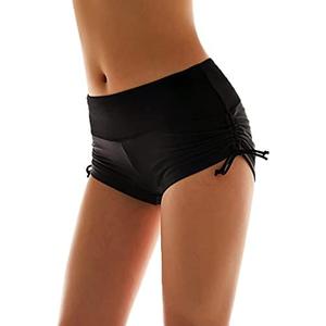 Micosuza Classical Women's Swim Boardshorts Beach Bikini Bottoms with Adjustable Ties 7 Color S