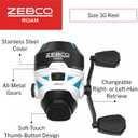 Zebco Roam Spincast Reel and Fishing Rod Combo, 6-Foot 2-Piece Fiberglass Fishing Pole with ComfortGrip Handle, Quickset Anti-Reverse Fishing Reel, Pre-Spooled with 10-Pound Zebco Line, 30