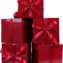 Jaywayang 5 Pack Red Gift Boxes with Lids, Ribbons and Tissue Papers Square Gift Boxes - 7.1 Inch - Christmas Presents Wrapping, Valentine's Day Decoration Party Favor Boxes.