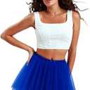 Women Tutu Skirt 5 Layers Tulle Girl Teens Fluffy Tutu Ballet Skirt Short Tulle Skirt Tutu for Women Adults Rave Costume