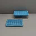 Ice Cube Tray with Lid and Bin, 56 Pcs Ice Cube Trays for Freezer, Ice Cube Mold, Ice Molds Spill-Resistant Removable Lid & Ice Scoop, Ice Mold for Whiskey Cocktail, Tea, Coffee - Blue