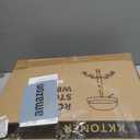 KKTONER PU Leather Round Rolling Stool with Back Rest Height Adjustable Swivel Drafting Work SPA Task Chair with Wheels (White)