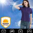 Women's Polo Shirts UPF 50+ Casual Work Quick Dry 4 Buttons Short Sleeve Collared Golf Shirt XS-4XL (Purple)