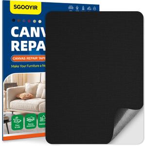 3 x Self-Adhesive Canvas Repair Tape, 8.3" x 11" Waterproof Canvas Repair Patch, Fabric Patch Repairs Kit for Furniture, Tents, Sunbrellas, Boat Covers Awnings, Couches, Clothes, Bags Black