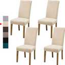 Velvet Dining Chair Covers,Dining Room Chair Covers Set of 4,Stretch Kitchen Chair Cover,Soft Washable Dining Chair Cover,Parsons Chair Slipcovers Protective,for Home,Restaurant,Banquet (cream)