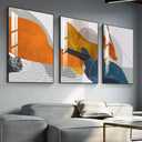 Framed Abstract Wall Art for Living Room,3-piece Set of Famous Paintings Posters Prints Minimalism Natural Fusion Bedroom Bathroom Office Wall Art Deco Large Size 24 "X 32" (24 "X 32") (Black,Yellow)