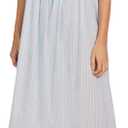 Eileen West Sleepwear & Loungewear for Women  Dobby Stripe Collection - 100% Cotton Lightweight Sleeveless Long Nightgown (X-Large, Blue)