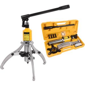 Hydraulic Gear Puller 10 Ton 2 or 3 Jaws Hub Puller 9.84" Spread Hydraulic Puller Set Wheel Bearing Pulling Separator Hydraulic Puller Tool Kit with Case for CV Shaft Axle Rotors