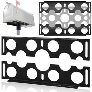 Moxweyeni Extension Mailbox Bracket for Cylindrical Mailbox Mount Bracket for Round Pole 2-3/8" Steel Adjustable Heavy Duty Width Range from 9.5" to 11.5" for Outdoor Hardware Replacement Accessory