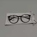 Kursan Non Prescription Clear Lens Fake Glasses for Women Men Retro Round Plastic Frame Eyeglasses (A1 Bright Black)