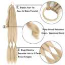Blonde Ponytail Extension with Hair Tie, Braided Ponytail Extension for Women Long Straight Hair 32 inch Synthetic Hair Pieces Sleek Wrap Around Hair Extensions Braids Hair Pony tail 24#