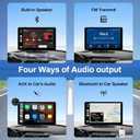 BOXGVO Wireless Carplay Screen for Car with 4K Dash Cam, 9" Portable Carplay & Android Auto, Car Touchscreen with 1080p Backup Camera, GPS/Voice Control/FM//Mirror Link/Bluetooth