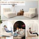 6 Pcs Inflatable Chairs for Adults, Blow up Couch with Electric Air Pump, Inflatable Chairs for Movie Night Flocking Portable Blow up Furniture Beanbag Sofa for Living Room Party (Beige)