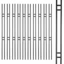 S12 - Wrought Iron Balusters  Set of 10 Hollow Modern Double Bar - Decorative Metal Balusters for Decks  Spiral Stair Railing - 1/2 -inch Iron Spindles  Satin Black Metal Railing