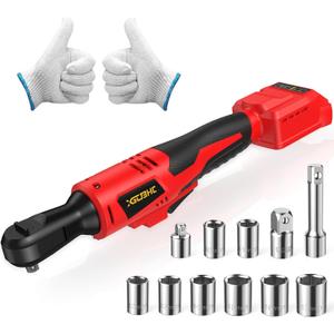 Cordless Ratchet for MWK M18 18V Battery (No Battery), 75Ft-Lbs Brushless Motor Electric Ratchet Set with 0-300RPM Variable Speed