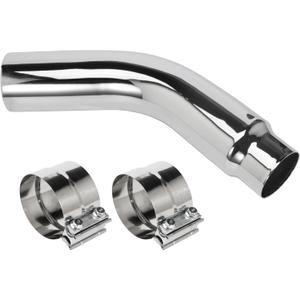 4 Inch Diesel Exhaust Elbow Tip, 4" Inlet to 5" Outlet, 23" Long Chrome Exhaust Pipe Elbow 2pcs 4'' Exhaust Clamps