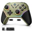 ISHAKO Wireless PC Controller, Hall Effect Gaming Controller with 1000Hz Polling Rate, 3-Stage Adjustable Triggers, 4 Macro Back Buttons, Bluetooth/2.4G/Wired Gamepad Compatible with Windows PC, Switch, iOS, Android, Steam Deck - Green