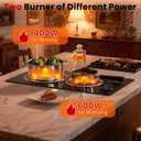 2 Burner Electric Cooktop - 12 Inch Plug in Portable 110V Electric Cook Top Two Burner, Built-in & Countertop Ceramic Stove Top with Knob Control, 9 Power Levels and Overheat Protection