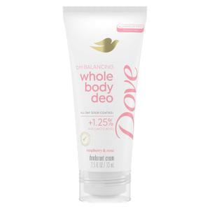 Dove Whole Body Deodorant Aluminum Free pH Balancing Cream Raspberry & Rose for 72h Odor Control 2.5 Oz Dove Whole Body Deodorant Aluminum Free pH Balancing Cream Raspberry & Rose for 72h Odor Control 2.5 Oz