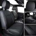 LUCKYMAN CLUB Tacoma Full-Set Seat Covers P04-HY-24, Fit Tacoma 2024 2025 2026 Double/Crew Cab Only, with Faux Leather (Full Set, Black)