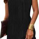 ETCYY Vintage Summer Dresses for Women 2025 Sleeveless Beach Sundress Cover Ups Swing Casual Loose Tank Shirt Dress M