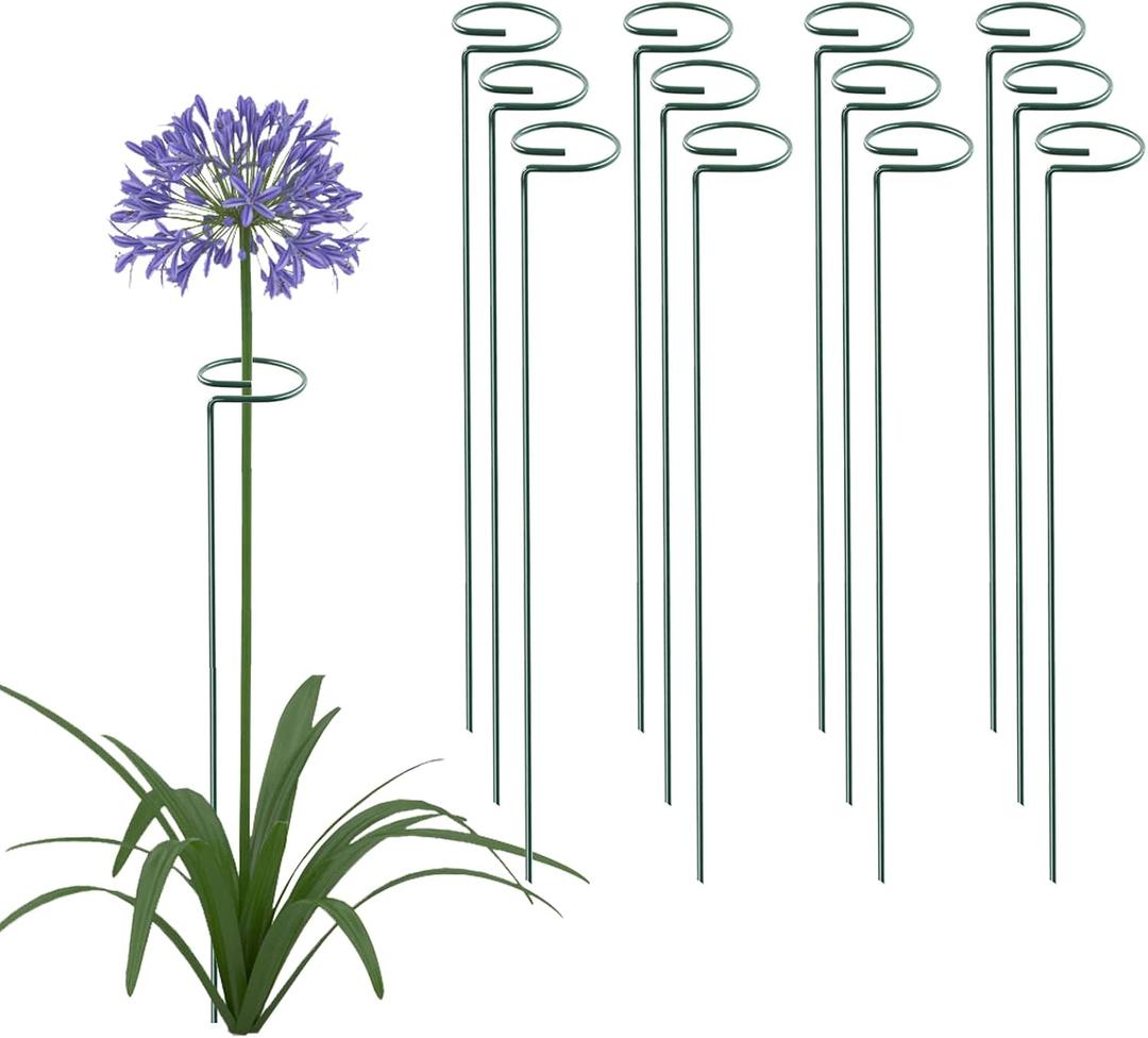 Thealyn 24 Inch 20 Packs Plant Support Stakes, Garden Single Stemmed Plant Support Hoops Plant Prop For Flowers Orchid Tomatoes Peony Lily Rose Gladiolus