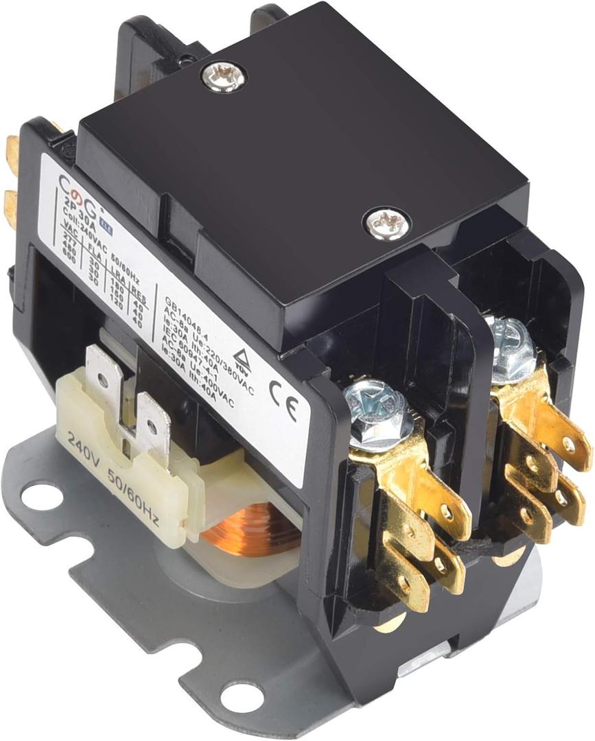 2 Pole Air Conditioner Contactor 30 Amp 240V Coil,Condenser Contactor Compressor Contactor