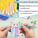 Hobekoee Inline Crochet Hooks Set,8PCS Plastic Crochet Hooks Long Crochet Hook Set with Case,Colorful Non-Slip Crochet Needles for Crocheting Yarn,Size 2.5mm-6mm