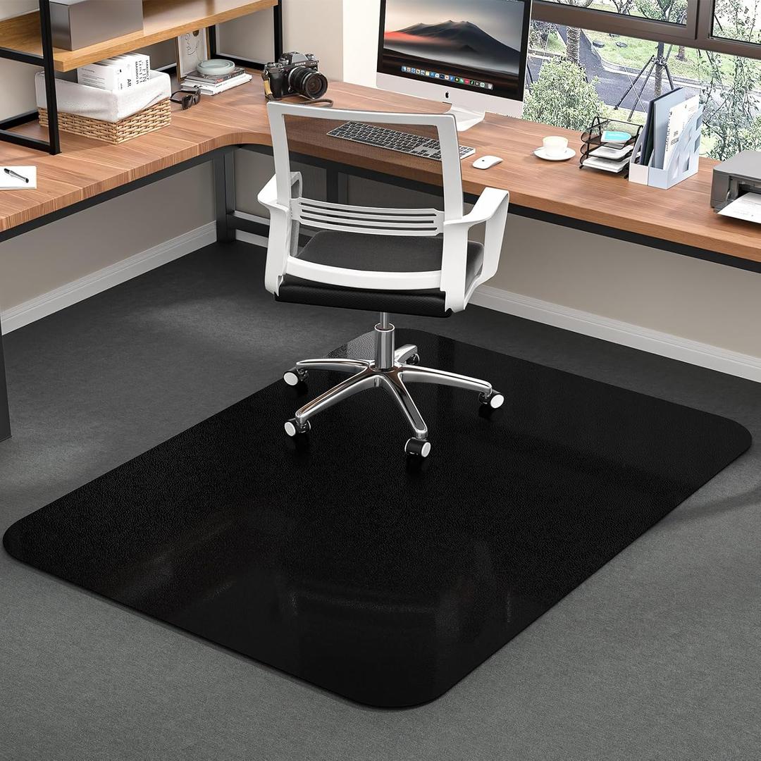 Tonaus Office Chair Mat for Carpet, 48"x36" Carpet Chair Mat Black with Non-Slip Studded, 2.2mm Thick for Low Pile Carpets