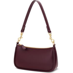 KKXIU Small Shoulder Bag for Women - Mini Purses for Women Vegan Leather Purse Classic Retro Handbag with Removable Strap (Wine)