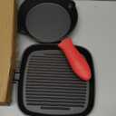 Pre-Seasoned Cast Iron skillets,2 Piece Durable Pots and Pans Set with Handle Covers for Grill, BBQ, Camping Fire, Stovetop, Kitchen and Camping Cookware, Black